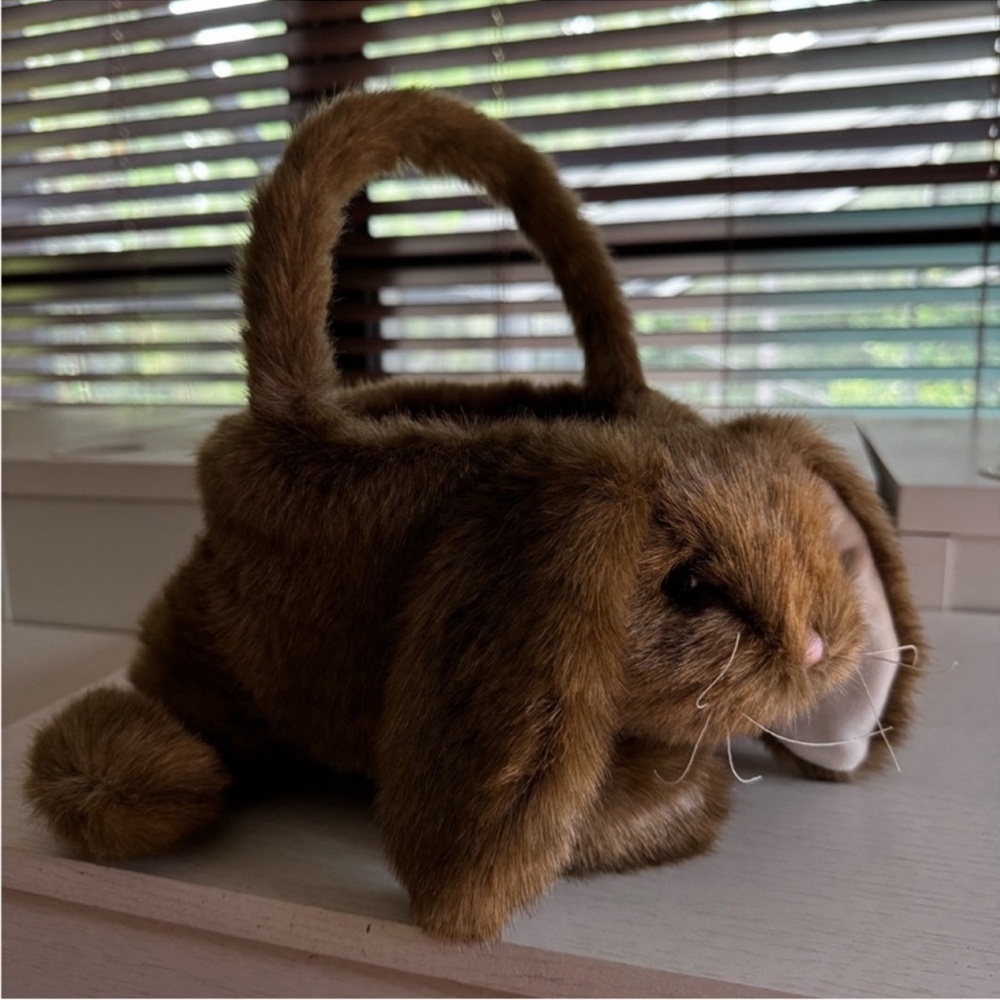 NWT Bearington Brown Bunny Easter Plush Basket Holiday Decor - Picture 4 of 7